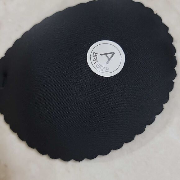 Self Adhesive Bra A Cup Backless Seashell Scallop Black - Picture 5 of 8